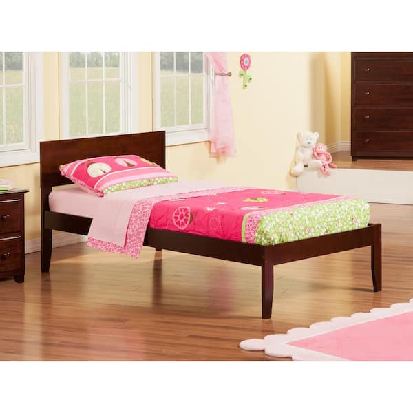 AFI Orlando Walnut Twin Platform Bed with Open Foot Board