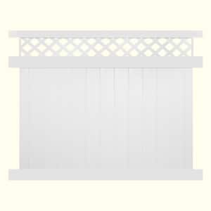 Glenshire 6 ft. H x 8 ft. W White Vinyl Lattice Top Fence Panel Kit