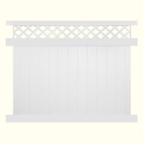 Weatherables Glenshire 6 ft. H x 8 ft. W White Vinyl Lattice Top Fence Panel Kit