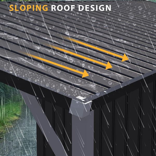 AECOJOY 5 ft. W x 3 ft. D Metal Outdoor Open-Sided Storage Shed