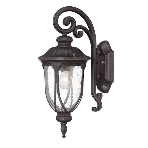 16.5 in. Black Outdoor Hardwired Sconce with No Bulbs Included