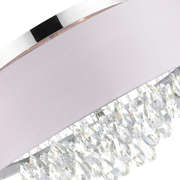 Dash 4 Light Drum Shade Flush Mount With Chrome Finish