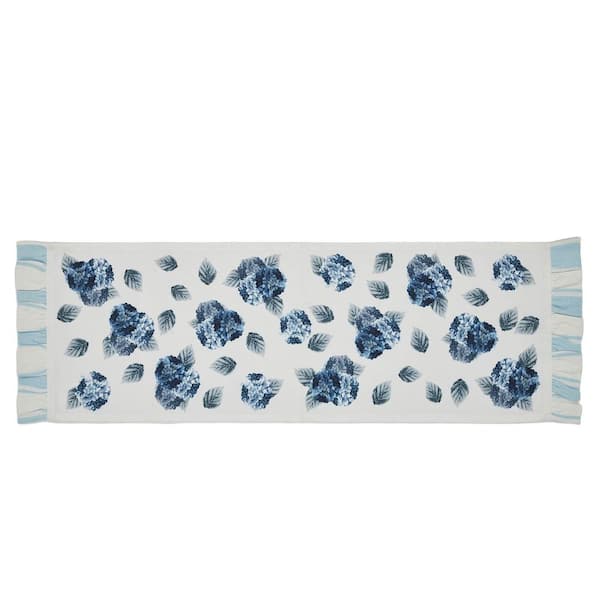 VHC BRANDS Finders Keepers 8 in. W x 24 in. L Blue Floral PET Table Runner