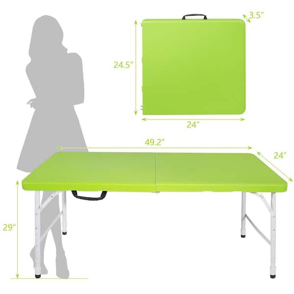 Green Outdoor Portable Folding Foldable Table ZN-2164 - The Home Depot