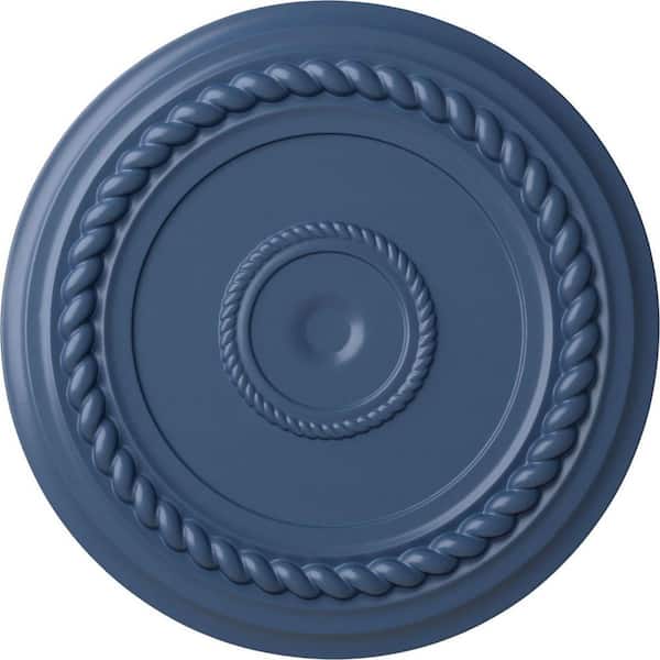 Ekena Millwork 19-5/8" x 1-1/2" Alexandria Rope Urethane Ceiling Medallion (Fits Canopies upto 4-5/8"), Hand-Painted Americana