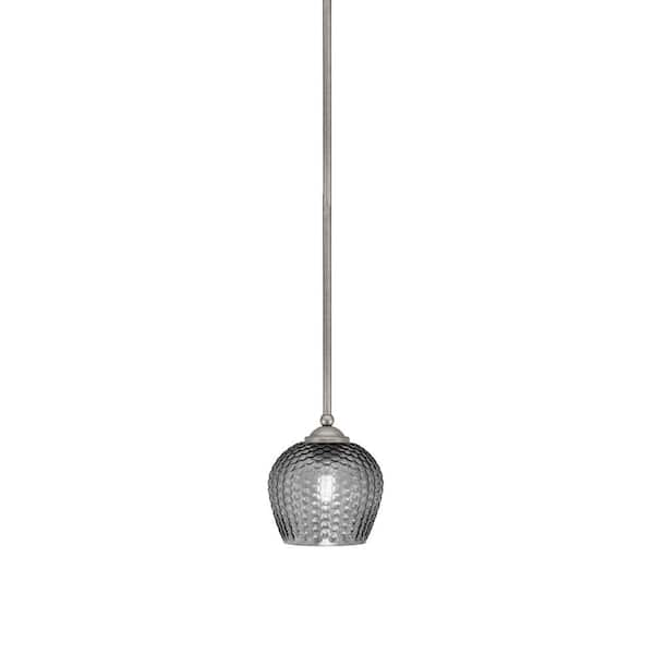 Unbranded Clevelend 100-Watt 1-Light Graphite Pendant Mini Pendant Light with Smoke Glass and Light Bulb Not Included