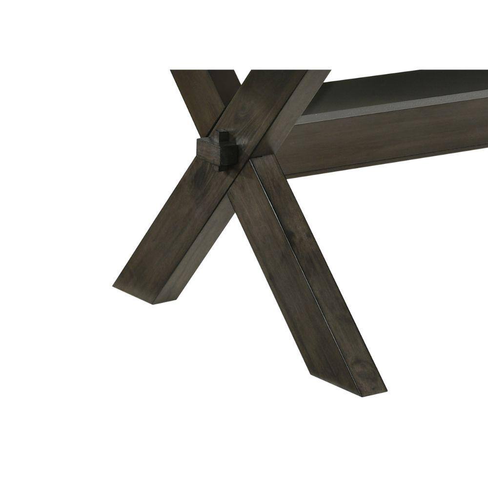 Rustic Brown Extendable Wood Dining Table with Crossed Trestle Base