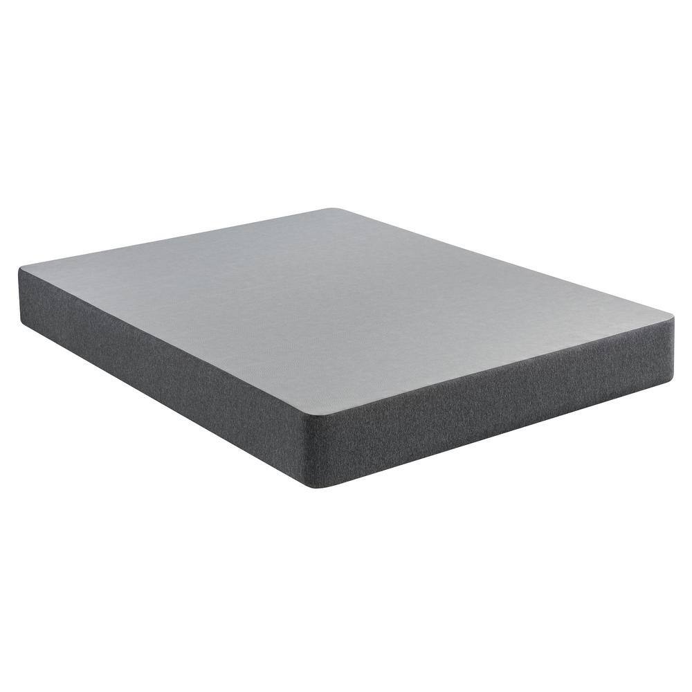 Twin Medium Gray Pillow Top Innerspring Mattress Set with Boxspring