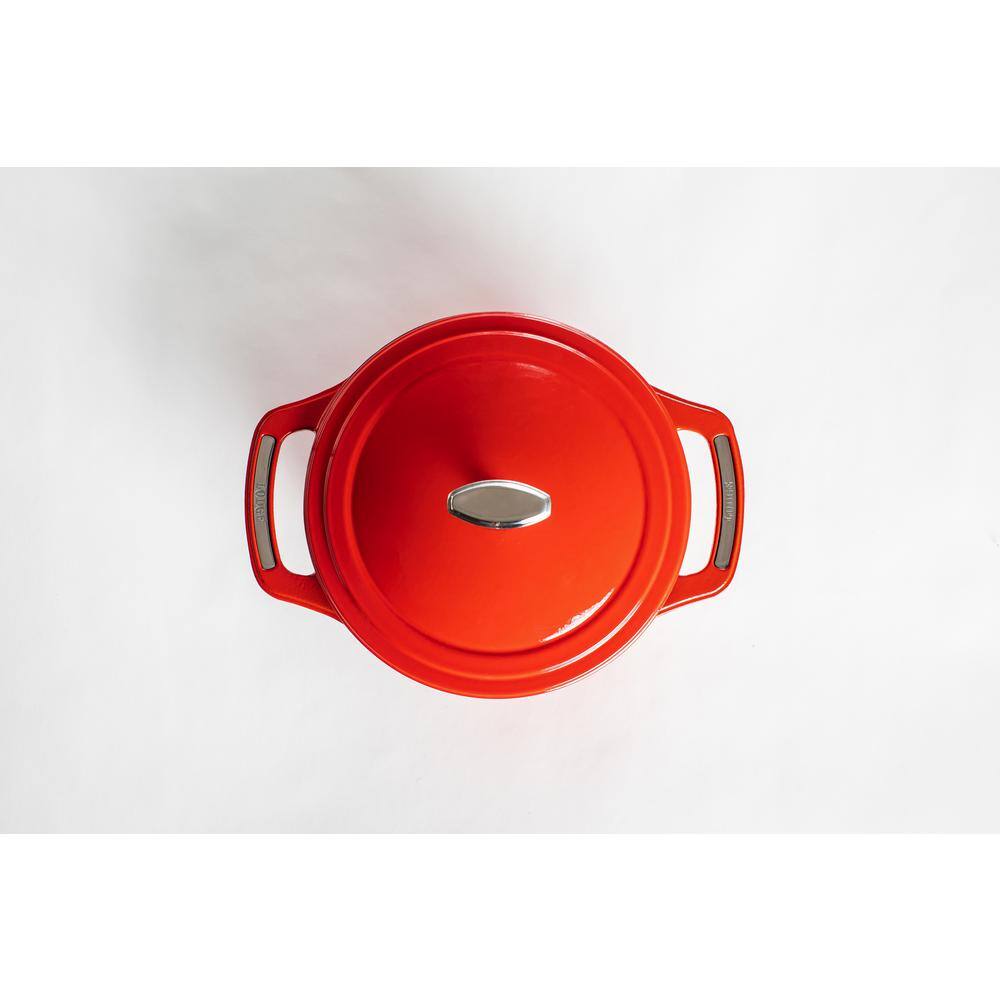 Red Enameled Cast Iron 3-Quart Dutch Oven with Lid
