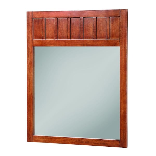 Home Decorators Collection Knoxville 34 in. L x 28 in. W Wall Mirror in Nutmeg
