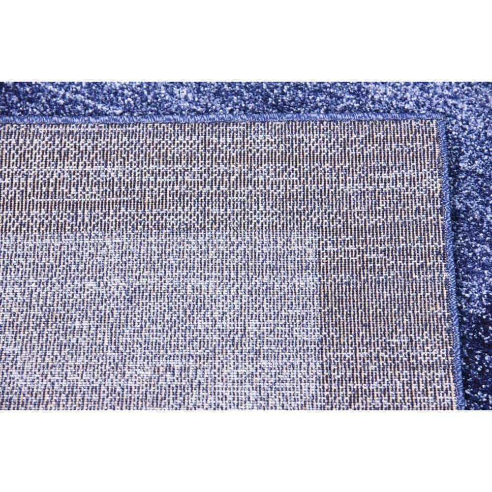 Navy Blue Tufted Rectangular Synthetic Area Rug
