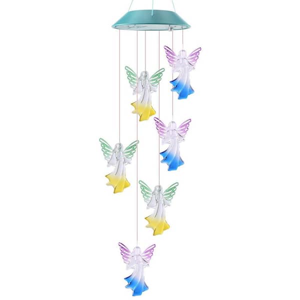 Unbranded Solar Color Changing Angel Wind Chimes