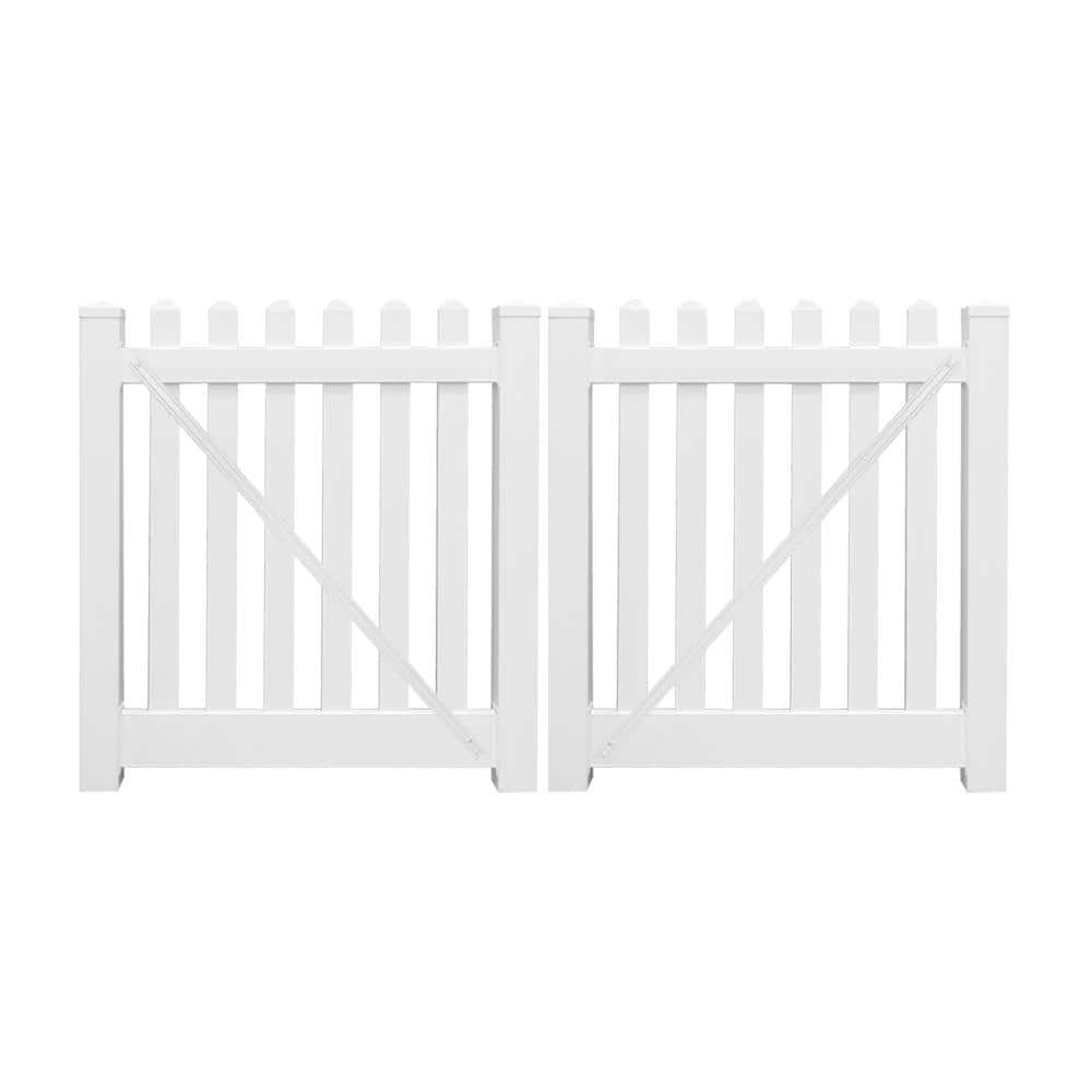 Plymouth 10 ft. W x 3 ft. H White Vinyl Picket Fence Double Gate Kit Includes Gate Hardware price history on PriceWatchPro