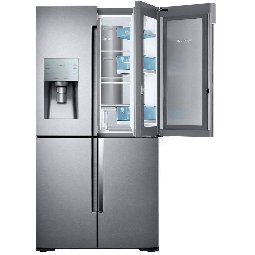 Samsung 28 Cu Ft 4 Door Flex French Door Refrigerator In Stainless Steel Rf28k9380sr The Home Depot