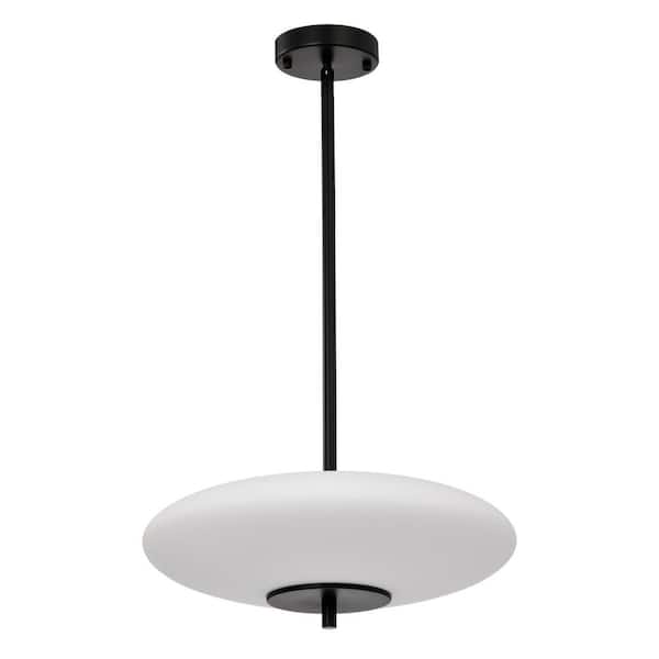 Caio 15.7 in. 1-Light Indoor Matte Black Finish Pendant Light