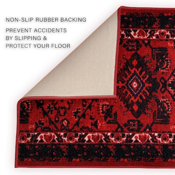 4' x 3' Red Mori Bokhara Rug 75564