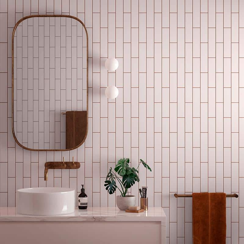 Glossy Pink Ceramic Subway Tile for Wall and Floor