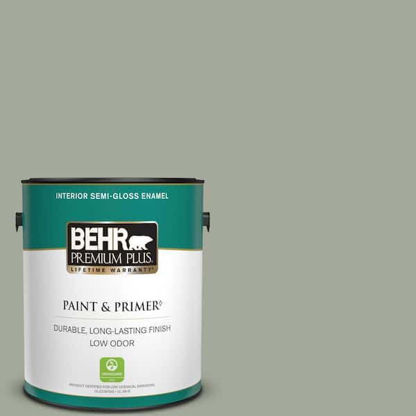 BEHR PREMIUM PLUS 1 gal. Home Decorators Collection #HDC-AC-18 Garden Promenade Semi-Gloss Enamel Low Odor Interior Paint & Primer
