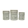 Sego Decorative Round Metal Buckets with Handles and Flower Market Text