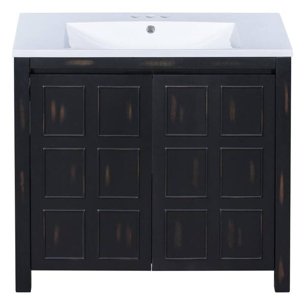 Zeus & Ruta Dark Brown 36 in. W x 18.1 in. D x 34 in. H