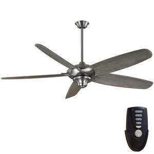 Altura II 68 in. Indoor Brushed Nickel Ceiling Fan with Downrod, Remote and Reversible Motor; Light Kit Adaptable