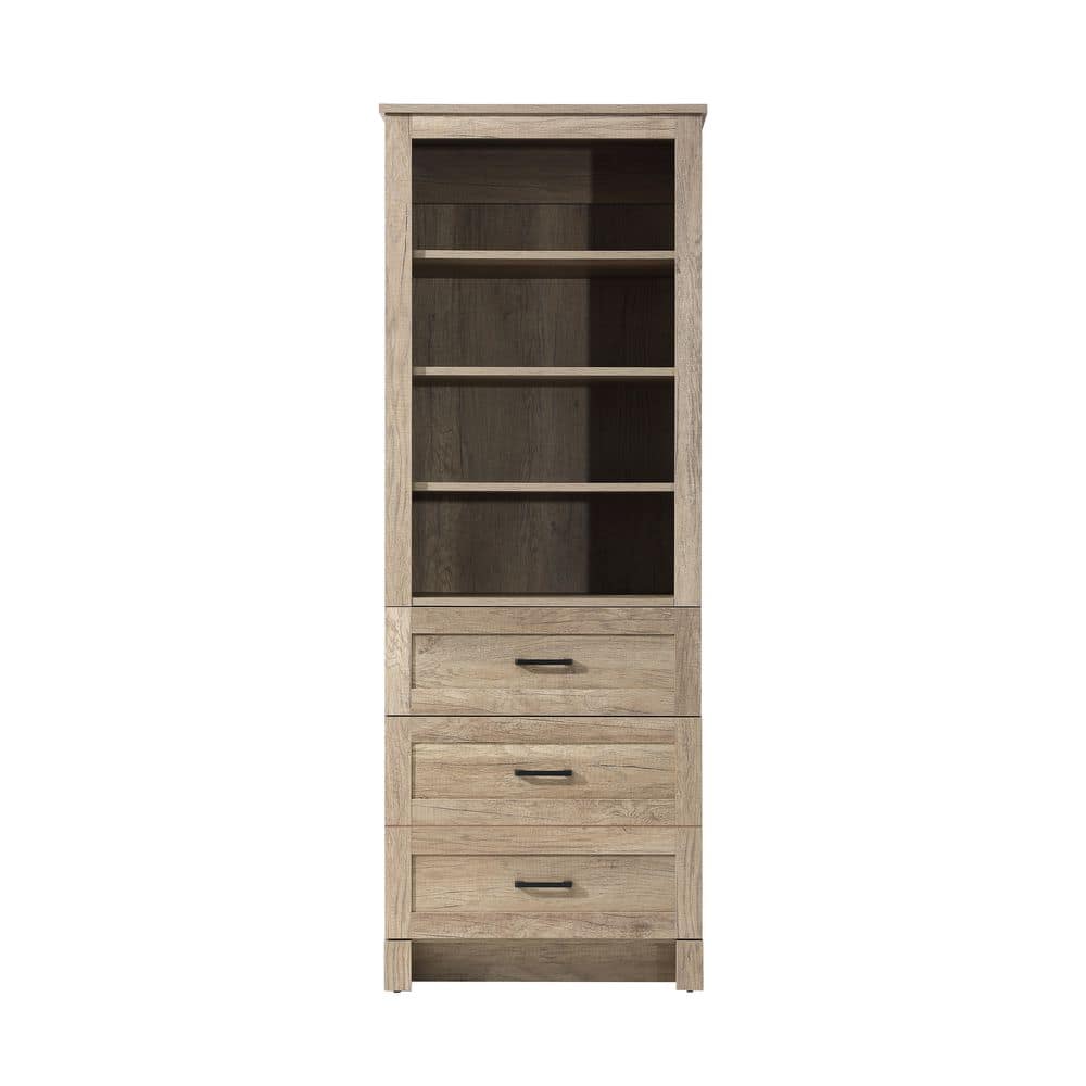24 in. W x 18 in. D x 65 in. H Beige Freestanding Linen Cabinet in Natural Oak price history on PriceWatchPro
