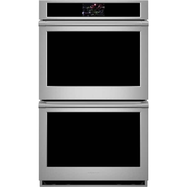 Monogram Statement Collection 30 in. Double Electric Wall Oven with Convection Self Cleaning in Stainless Steel
