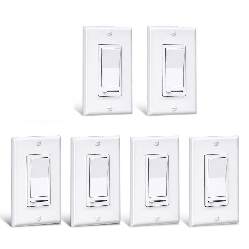 6-Pack Light Switch Compatible with LED Dimmable Lamp, CFL, Incandescent, Halogen Bulb, Single Pole or 3 Way, White price history on PriceWatchPro