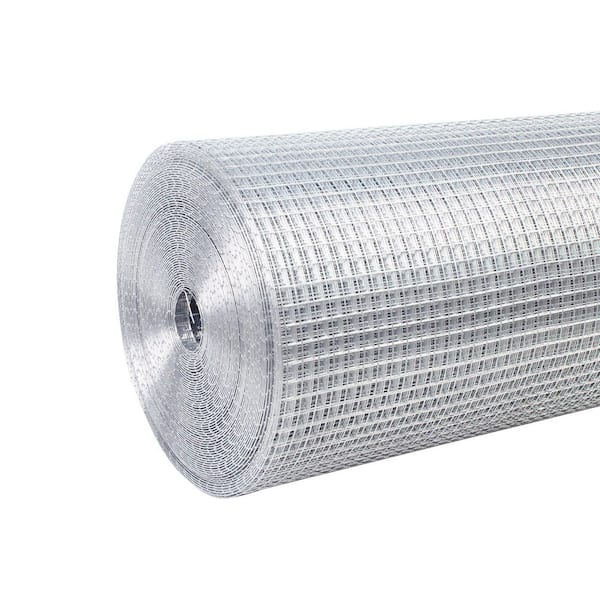PDTEND 4 ft. x 50 ft. Outdoor 1/2 in. 19 Gauge Silver Metal Hot-dip Galvanized Welding Chicken Wire Fence Roll Poultry Netting
