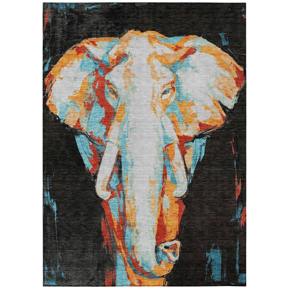 Chantille Machine Washable Indoor/Outdoor Abstract ACN2279 Black 8 ft. x 10 ft. Area Rug price history on PriceWatchPro