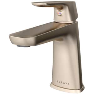 Bora Bora Single Handle Single Hole Bathroom Faucet with Deckplate Included and Drain Kit Included in Brushed Nickel