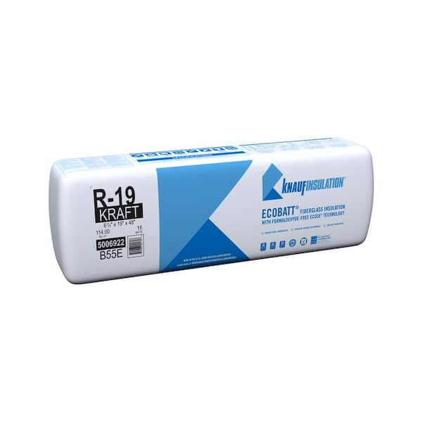 Knauf Insulation R-19 EcoBatt Kraft Faced Fiberglass Insulation Batt 6 ...