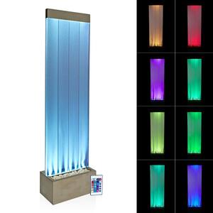 72 in. H Indoor Bubble Wall Fountain with Color-Changing LED Lights and Remote, Silver