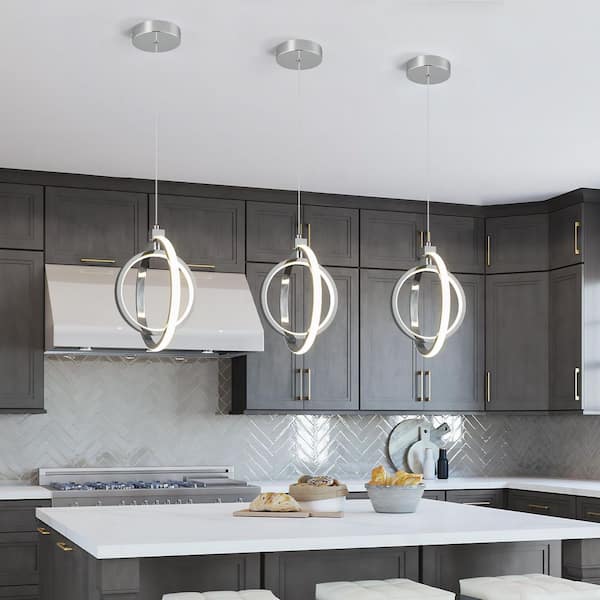 ZHLWIN Home Lighting Chrome Round 1-Pack Modern LED Pendant Lights