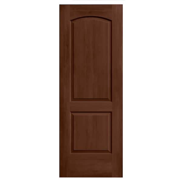 30 in. x 80 in. Caiman 2 Panel No Bore Solid Core Milk Chocolate Stain Molded Composite Interior Door Slab