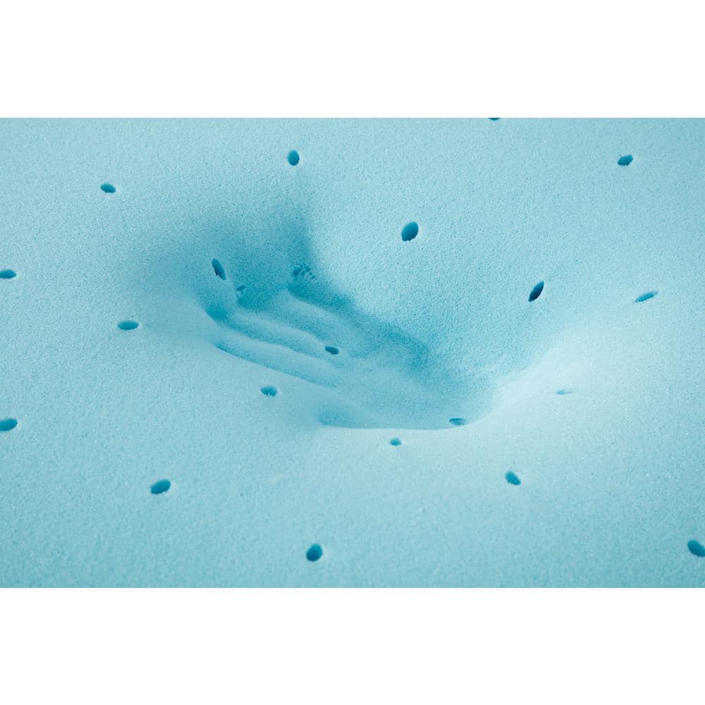 Twin Size Blue Cooling Gel Memory Foam Mattress Topper