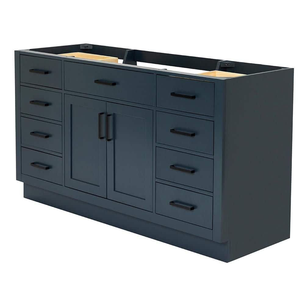 Midnight Blue 60" Freestanding Hardwood Bathroom Vanity