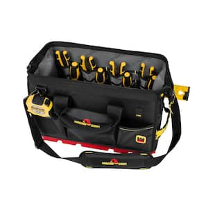 RED Base Series 16 in. 23-Pocket Large Mouth Tool Bag, 8 Loops, Comfort Grip Handles Adjustable Shoulder Strap