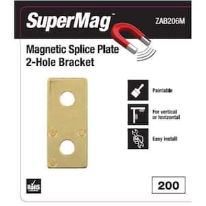 2-Hole Flat Straight Bracket with Magnets - Strut Fitting - Gold Galvanized