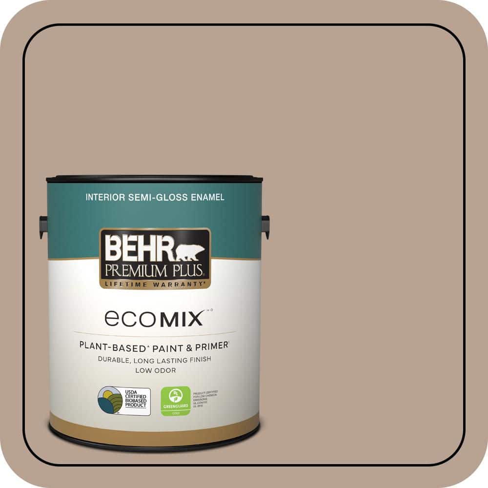 1 gal. #N190-4 Rugged Tan Semi-Gloss Enamel EcoMix Plant-Based Interior Paint & Primer price history on PriceWatchPro