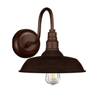 Nellie 10 in. Rust Indoor Edison Wall Lamp with Bulb