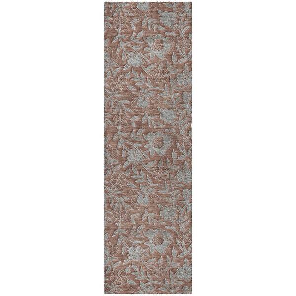 Dream Shag Premium Machine Washable Abstract ADS771 Terracotta 2 ft. x 7 ft. Runner Rug
