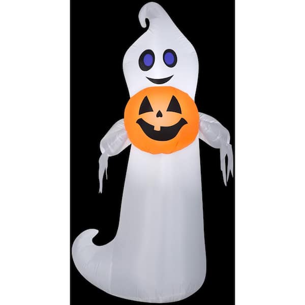 Gemmy 5 ft. H Playful Ghost Holding Pumpkin-MD Halloween Inflatable G ...