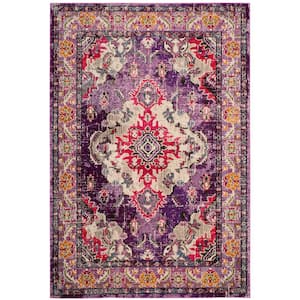 Monaco 7 ft. x 9 ft. Violet/Fuchsia Border Area Rug