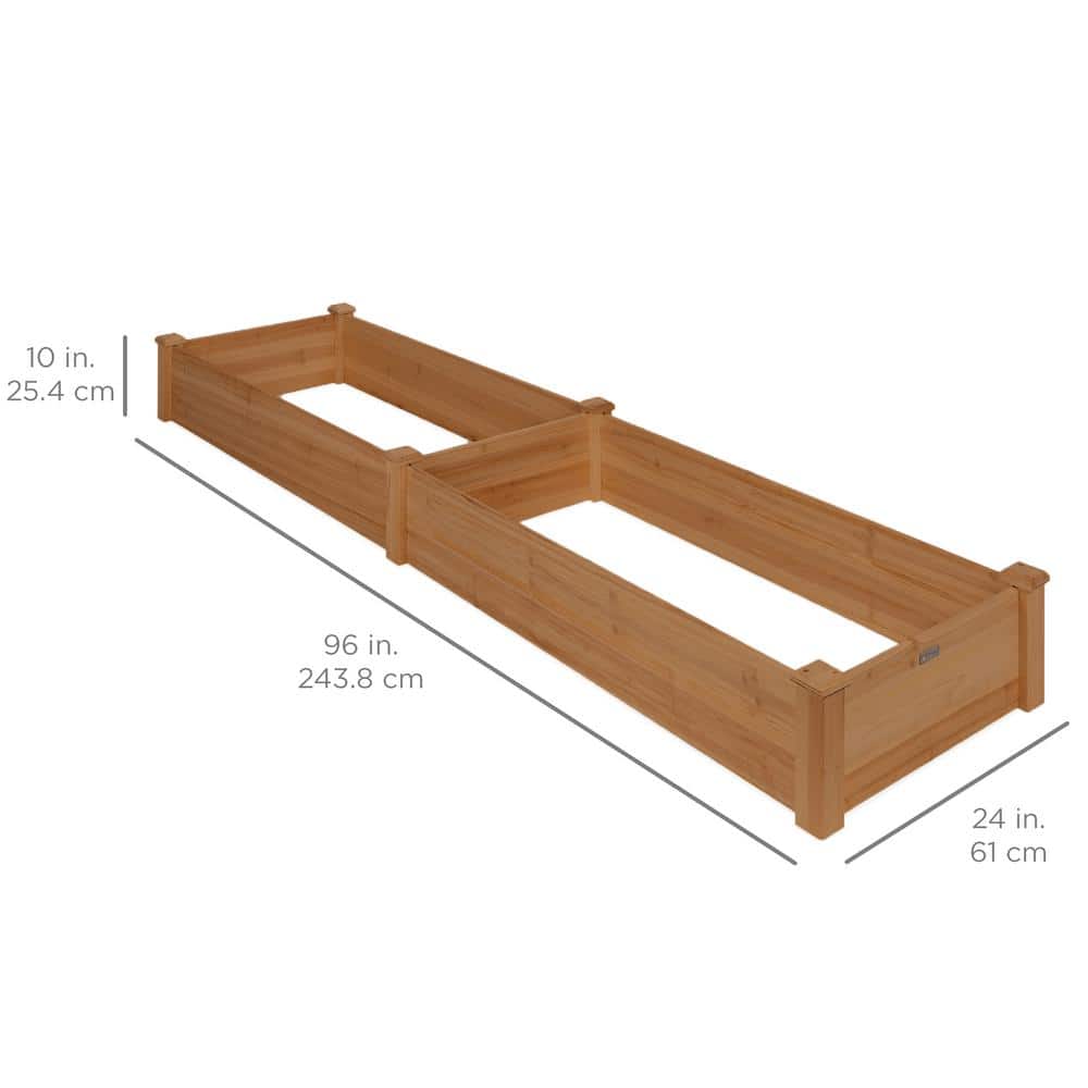 Acorn Brown 8x2ft Outdoor Fir Wood Raised Garden Bed Planter