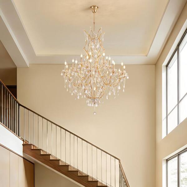 WDETR 25-Light Large Gold LuxuryModern Maria Theresa Crystal