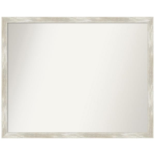 Amanti Art Crackled Metallic Narrow 30 in. W x 24 in. H Non-Beveled Bathroom Wall Mirror in Silver