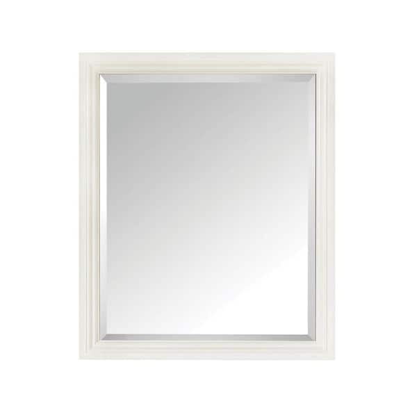 Avanity Thompson 28 in. W x 33 in. H Framed Rectangular Beveled Edge Bathroom Vanity Mirror in French White