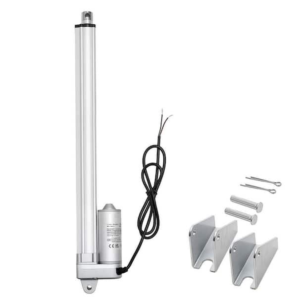 12V Linear Actuator, 12 in. Stroke, IP65 Waterproof, 675lbs./3000N, 0.2in./s Speed with Mounting Bracket for Outdoor Use