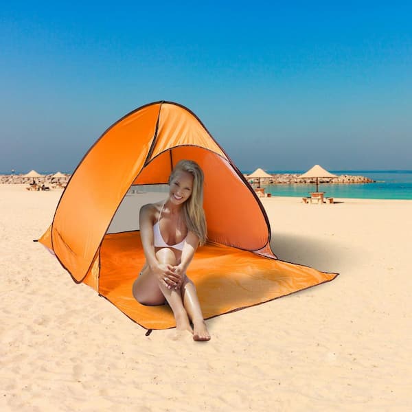 Pop Up Beach Tent Sun Shade Shelter Anti-UV Automatic Waterproof Tent  Canopy for 2/3 Man w/ Net Window Storage Bag